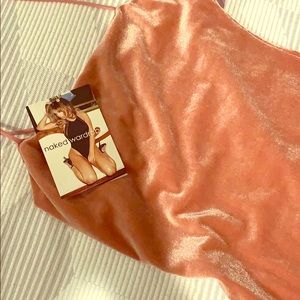 Velvet pink mini dress